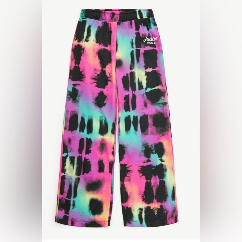 Justice Girls Fleece Wide Leg Pants Multicolor